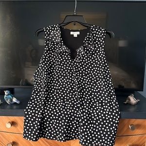 Coldwater Creek Polka Dot Sleeveless Lined